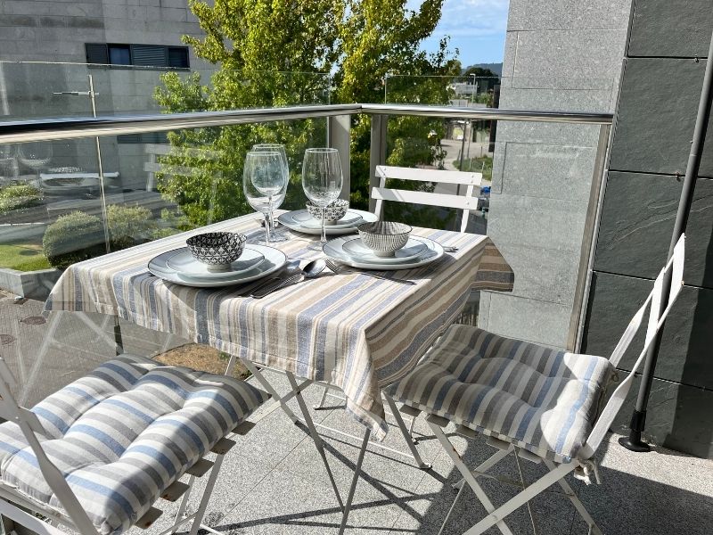 Terraza del apartamento turístico en Baiona